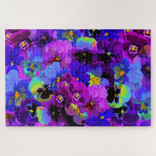 Beautiful Pansies Puzzle Purple Violet Flowers