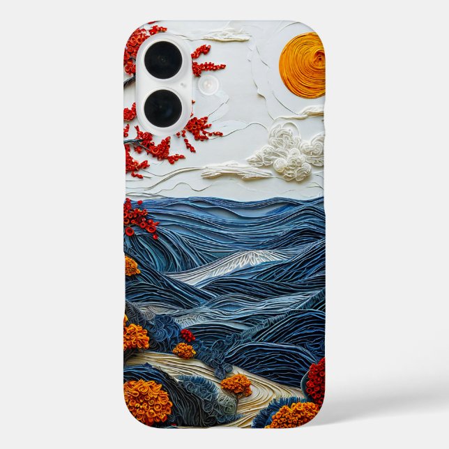 Beautiful paper art seascape Case-Mate iPhone case (Back)