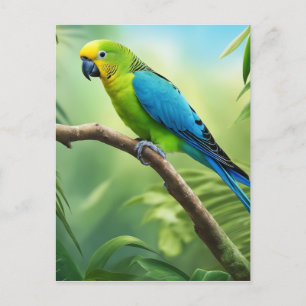Beautiful Parakeet in the Jungle Postcard