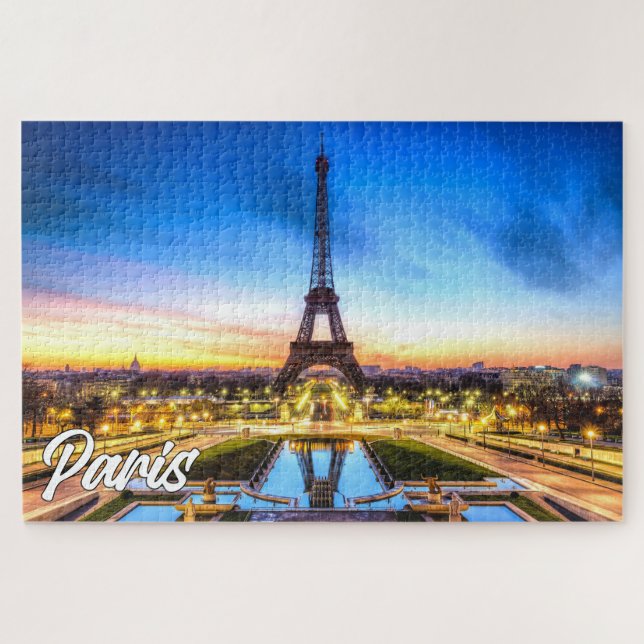 Beautiful Paris, France | Eiffel Tower Jigsaw Puzzle (Horizontal)