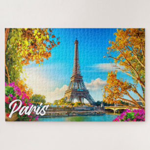 Beautiful Paris, France Eiffel Tower Jigsaw Puzzle