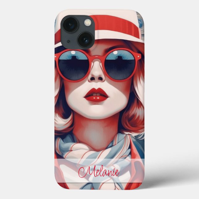 Beautiful Parisian Woman personalise Case-Mate iPhone Case (Back)