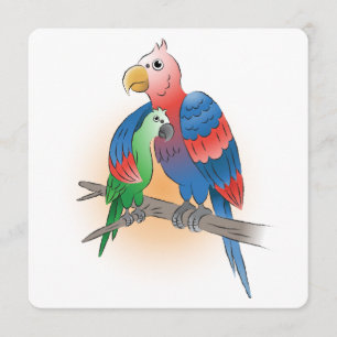 Beautiful Parrots for Mother's Day Card