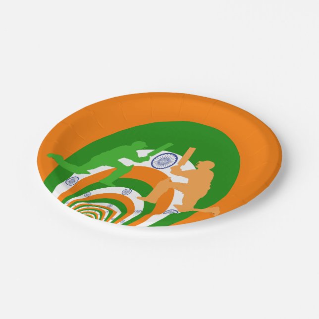 Beautiful Party Cricket India  Paper Plate (Angled)