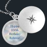 Beautiful pastel 100th Birthday design Locket Necklace<br><div class="desc">Elegant Pastel Mandala design Happy 100th Birthday Personalised design Locket Necklace.</div>