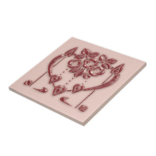 Beautiful Pastel Art Nouveau Ceramic Ceramic Tile