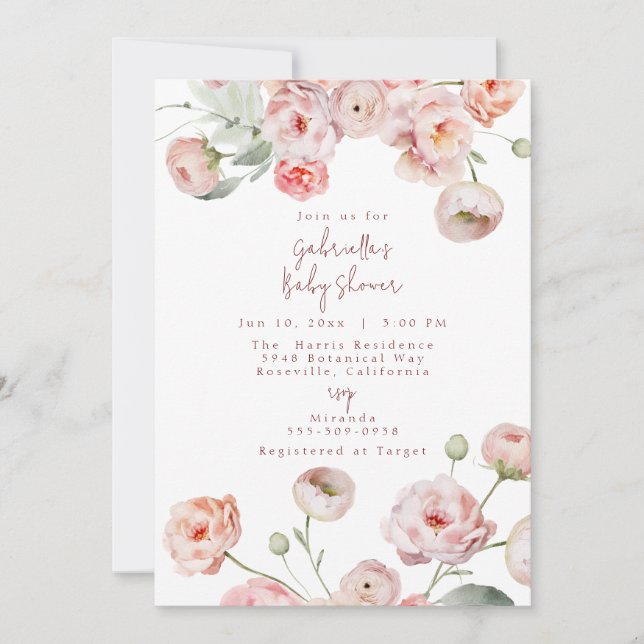 Beautiful Pastel Baby Shower Invitation (Front)