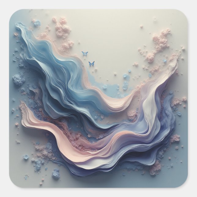 Beautiful Pastel Background – Soft Dreamy Design Square Sticker (Front)