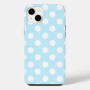 Beautiful Pastel Blue With Big Polka Dots iPhone 14 Plus Case