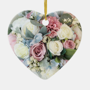 Beautiful Pastel Bouquet   Ceramic Ornament