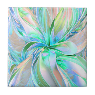 Beautiful Pastel Colours Fractal Ceramic Tile