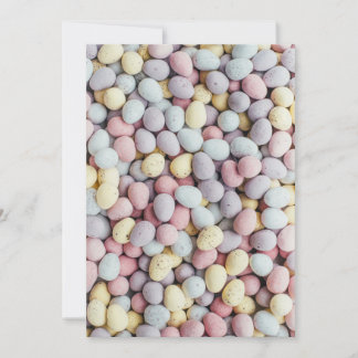 Beautiful Pastel Easter Eggs Candies of all Colour Holiday Card