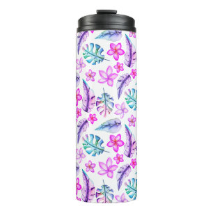 Beautiful Pastel Flowers And Leave Thermal Tumbler