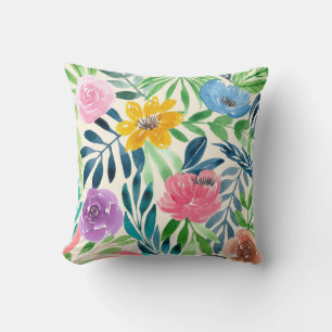Beautiful pastel flowers floral Throw Pillow