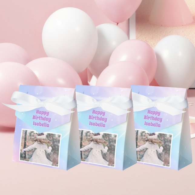 Beautiful Pastel Girls Photo Kids Birthday Party Favour Box (Creator Uploaded)