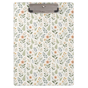 Beautiful Pastel Neutral Soft Colours Wildflowers Clipboard