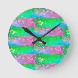 Beautiful Pastel Pattern Round Clock