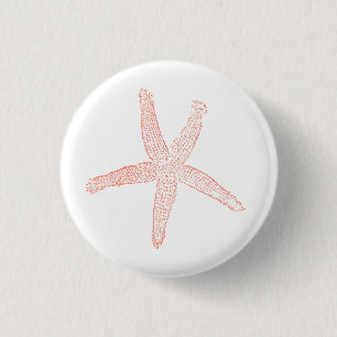 Beautiful Pastel Pink Starfish Illustration 3 Cm Round Badge