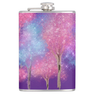 Beautiful Pastel Trees    Hip Flask