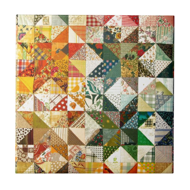 Beautiful Patchwork Ceramic Tile (Front)