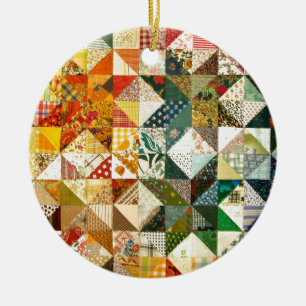 Beautiful Patchwork Ceramic Tree Decoration