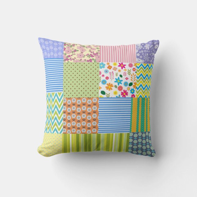 Beautiful patchwork design cushion (Front)