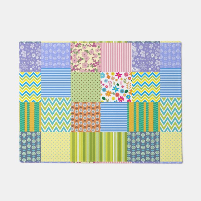 Beautiful patchwork design doormat (Front)