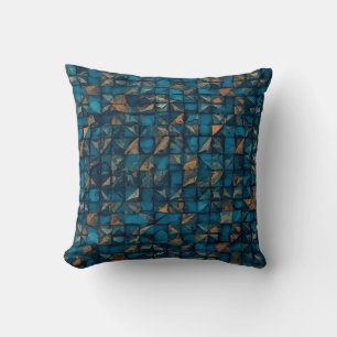 Beautiful Patchwork "Look" in Dark Teal Cushion