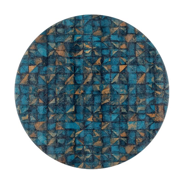 Beautiful Patchwork "Look" in Dark Teal Cutting Board (Front)