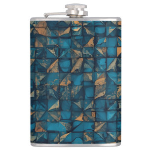 Beautiful Patchwork "Look" in Dark Teal Hip Flask
