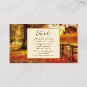 Beautiful Path Autumn Colourful Trees Fall Wedding Enclosure Card