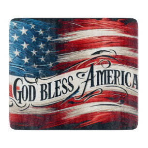 Beautiful Patriotic USA Flag Cutting Board