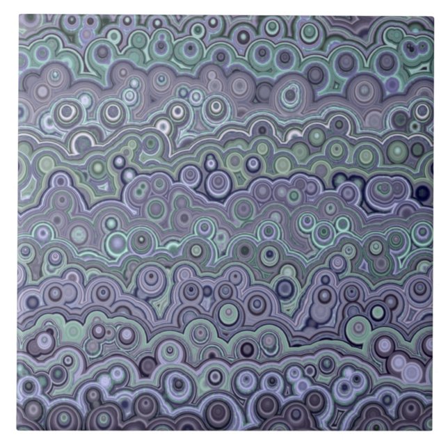 Beautiful pattern blue green purple M3 Ceramic Tile (Front)