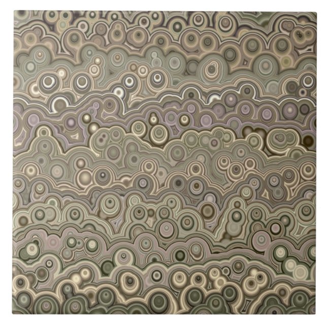 Beautiful pattern green yellow brown M4 Ceramic Tile (Front)
