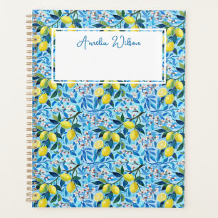 Beautiful Pattern of Vibrant Lemons Personalized Planner