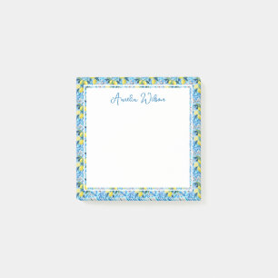Beautiful Pattern of Vibrant Lemons Personalized Post-it Notes