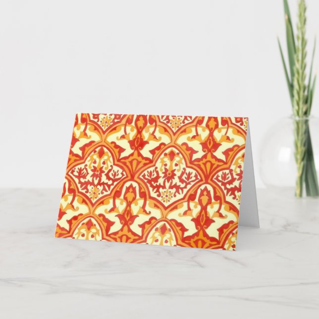 BEAUTIFUL PATTERN - RED & ORANGE CARD (Front)