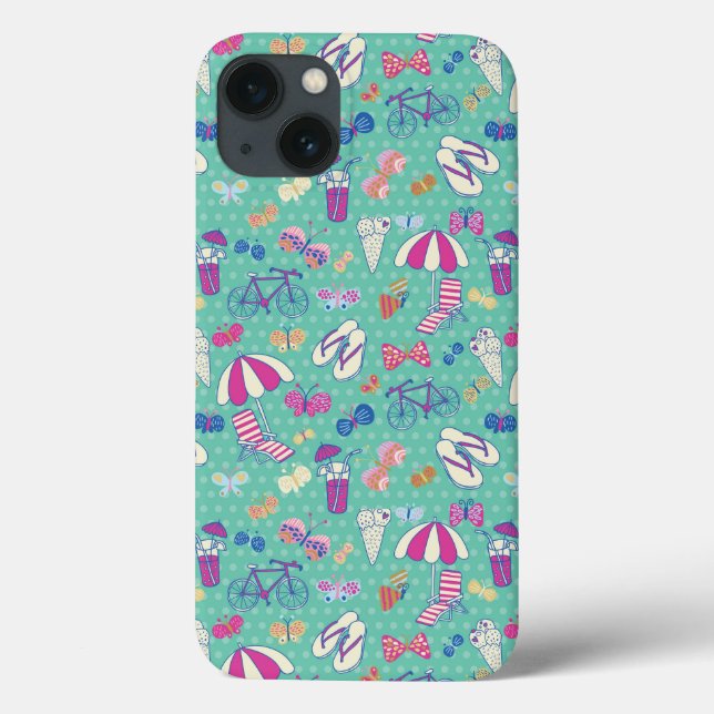 Beautiful Pattern With Summer Elements Case-Mate iPhone Case (Back)