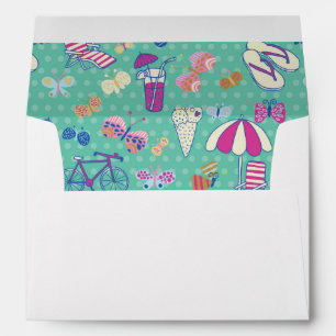 Beautiful Pattern With Summer Elements Envelopes