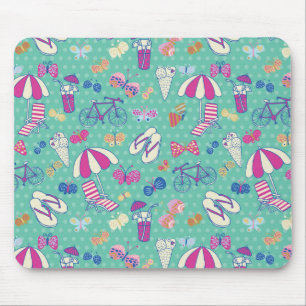 Beautiful Pattern With Summer Elements Mouse Pad
