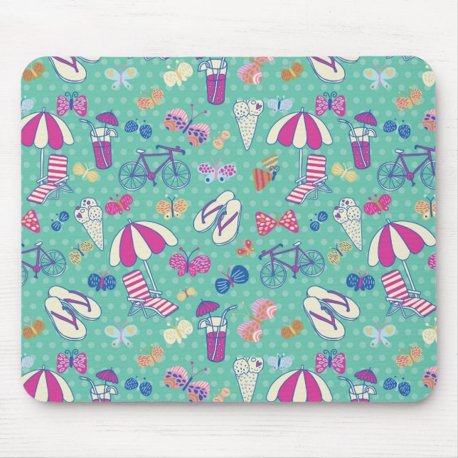 Beautiful Pattern With Summer Elements Mouse Pad (Front)