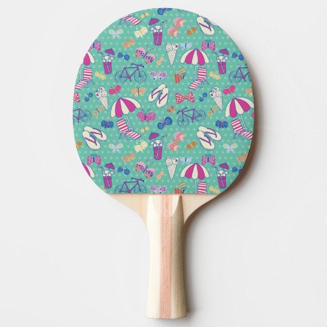 Beautiful Pattern With Summer Elements Ping Pong Paddle (Front)