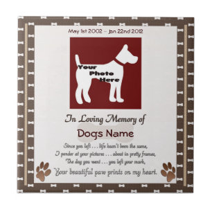 Beautiful Paw Prints on My Heart (white) Ceramic Tile