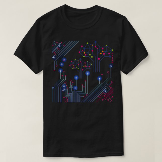 Beautiful PCB Printed Circuit Board Trace Lines an T-Shirt (Design Front)