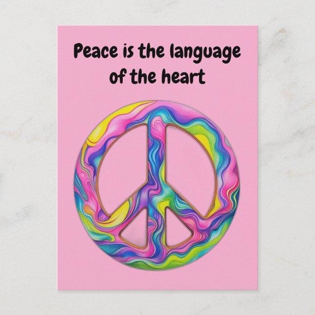 Beautiful Peace-Themed with Inspiring message Postcard (Front)