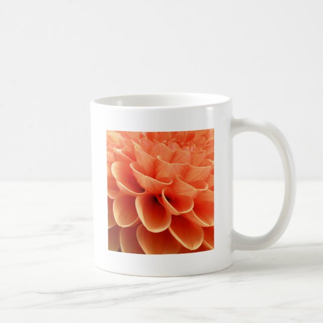 Beautiful Peach Coloured Dahlia Flower Petals Coffee Mug (Right)