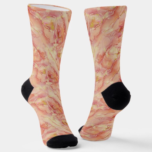 Beautiful, Peach Marble Socks (Angled)