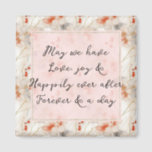 Beautiful Peach Red Floral Romantic Wedding Magnet<br><div class="desc">Beautiful Feminine Peach Red and White Floral wedding sentimental romance love personalise</div>