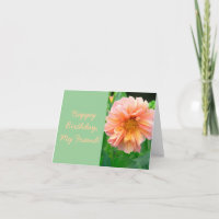 BEAUTIFUL PEACHY-PINK AND YELLOW DAHLIA