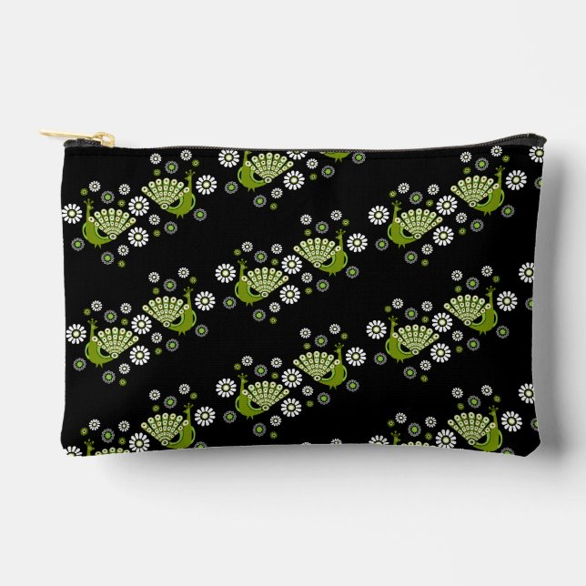 Beautiful Peacock Art Accessory Pouch (Front)